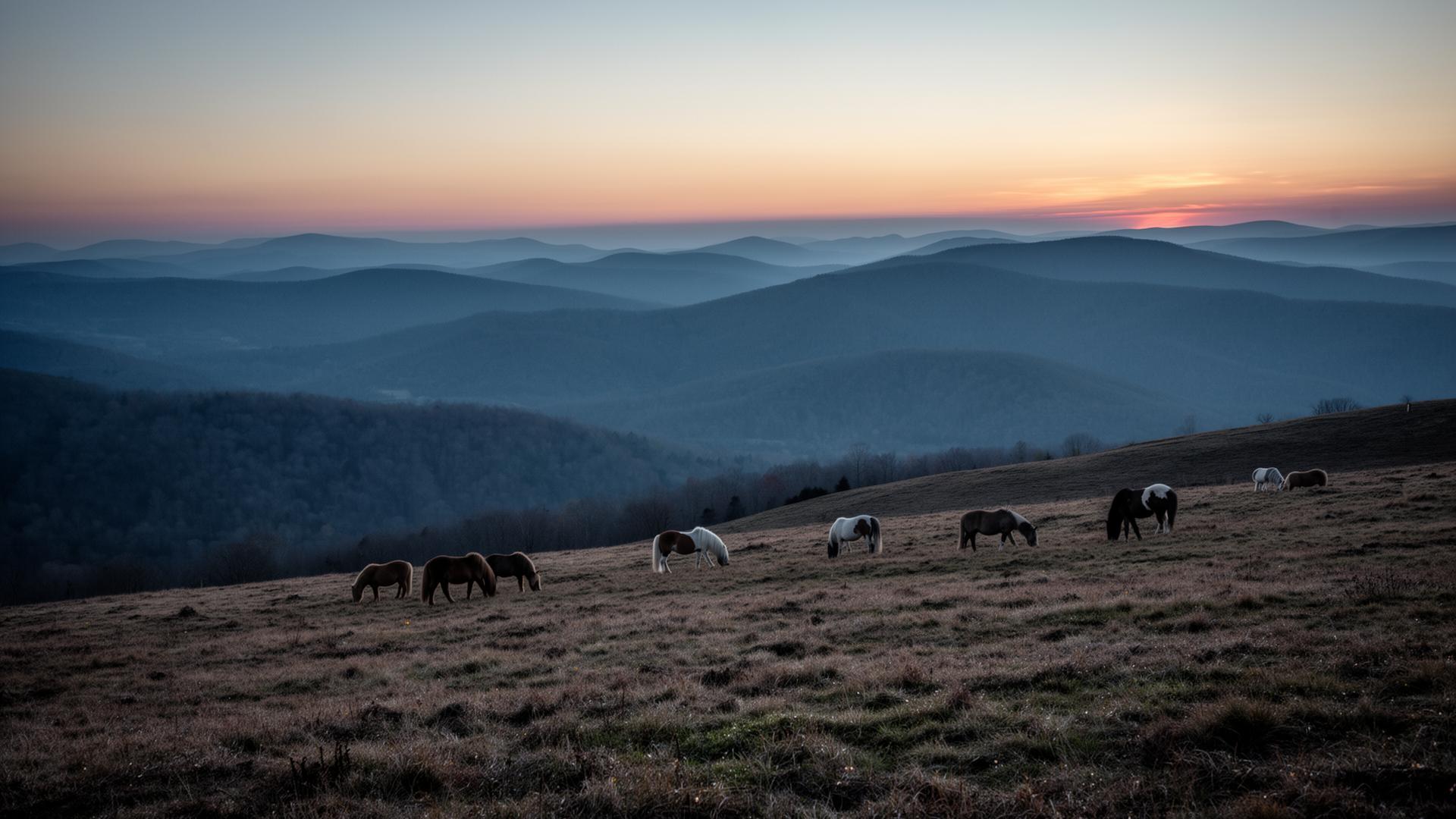 Sunrise over the Appalachian ridgeline